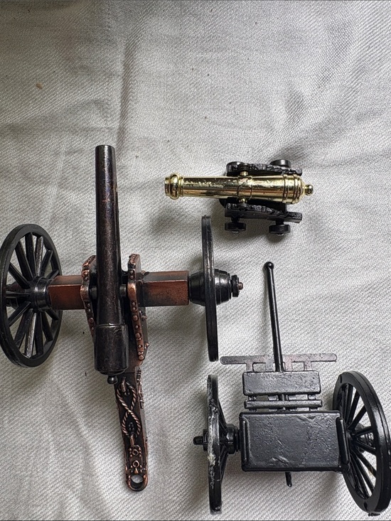 Other - Vintage Civil War Style Cannon Figurines Set of 3 Miniature Decorative Cannons